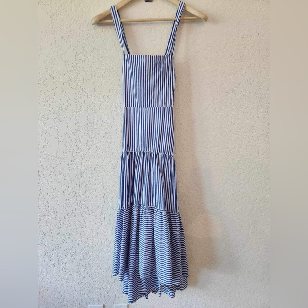 Banana Republic Blue Tiered Striped Maxi Dress Size 4